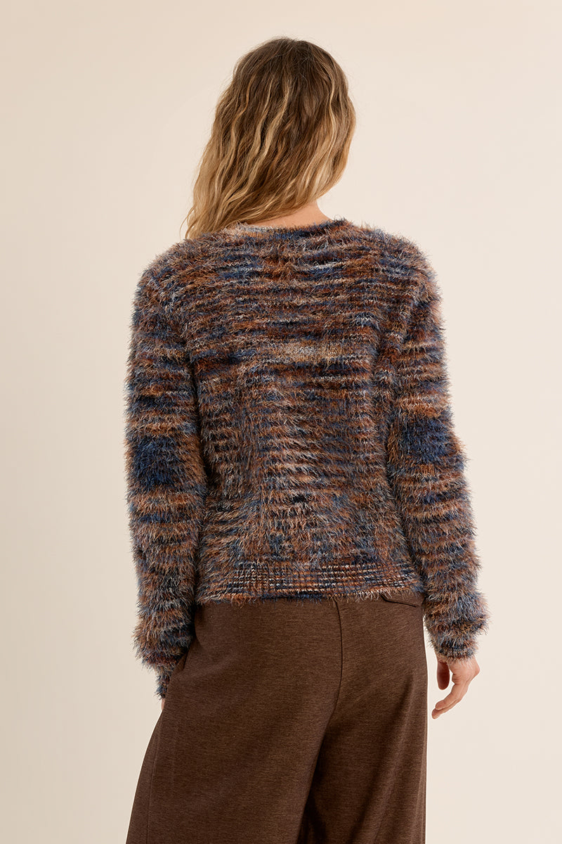Furry Eyelash Sweater Cardigan