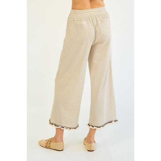 Striped Ruffle Edge Pants