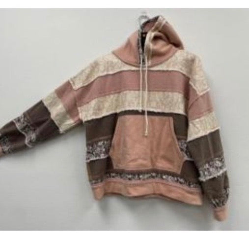 Paisley Printed Hoodie Apricot