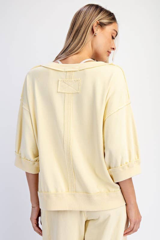 Oversized Short Sleeve French Terry Top