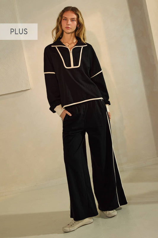 Plus French Terry Pull On Pants