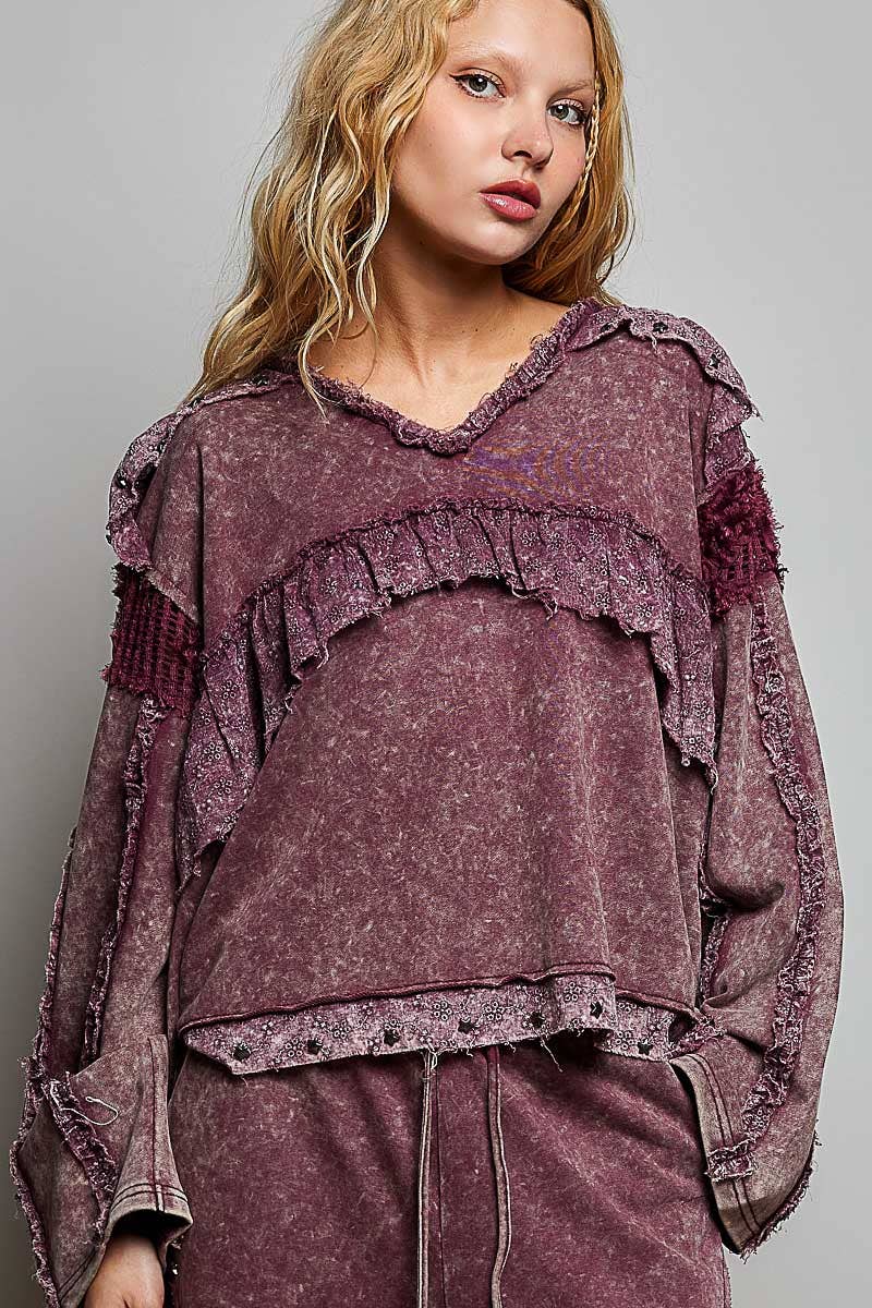 Vintage Washed Patchwork Stud Top