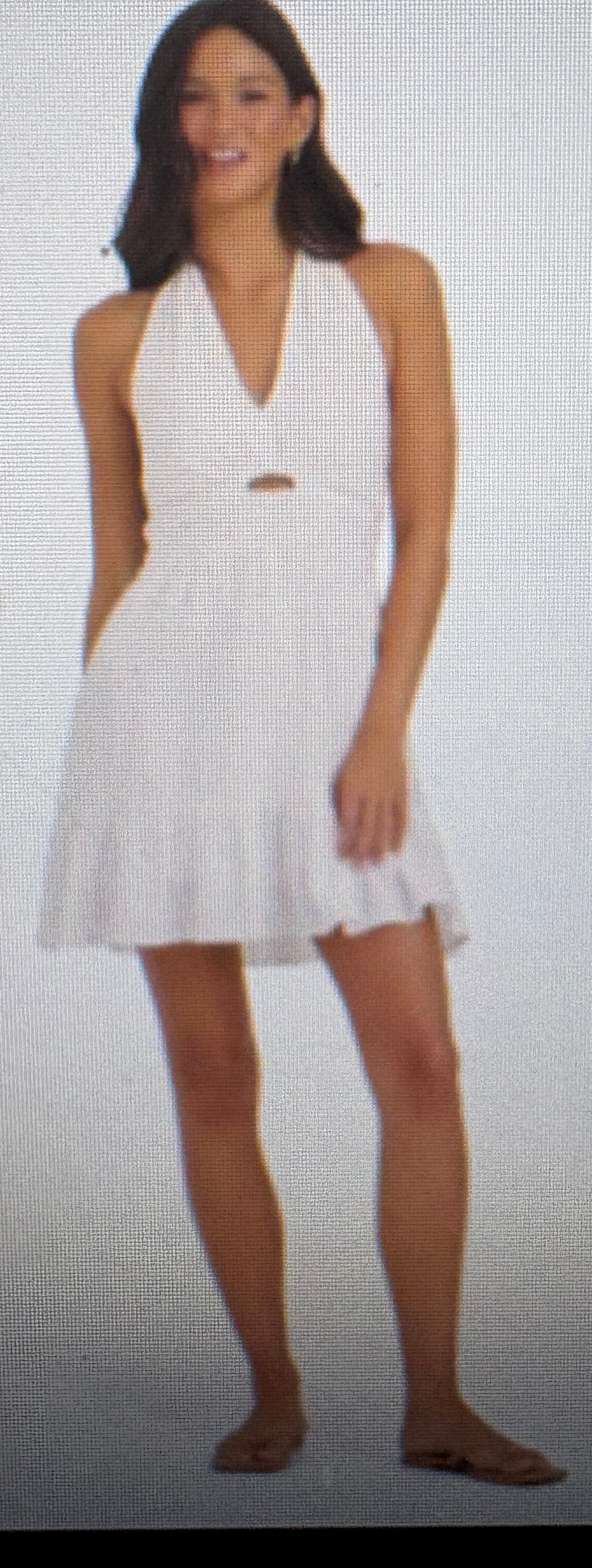 halter mini dress white