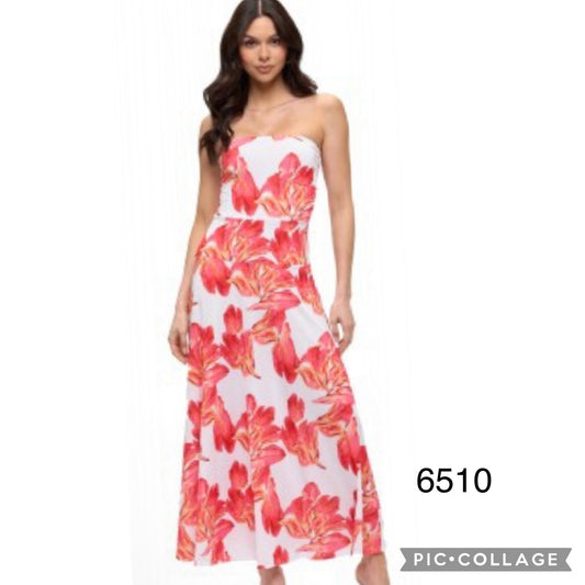 Tropical Strapless Dress