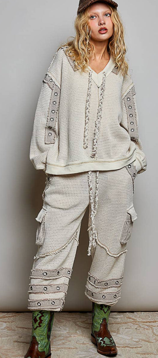 Stud Stitch High Rise Jogger Pants