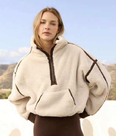 Sherpa 1/4 Zip Beige