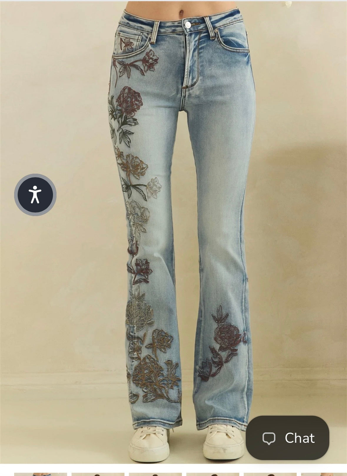 Embroidered Denim Jeans