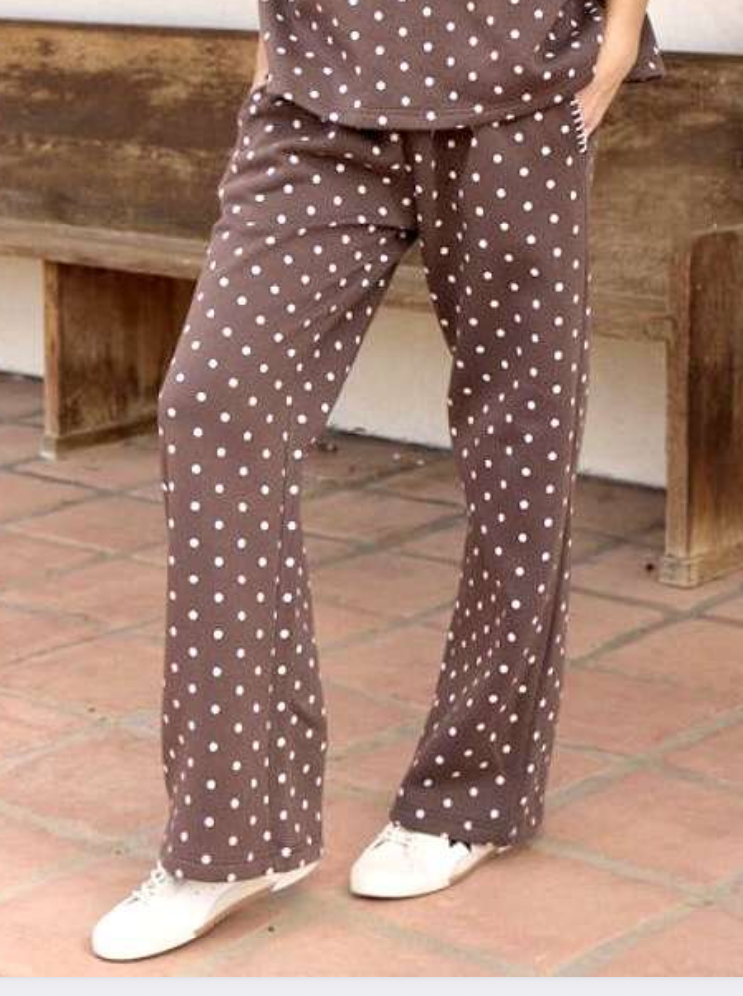 Dot Fleece Pants w/Whipstitch
