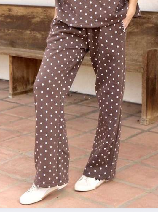 Dot Fleece Pants w/Whipstitch