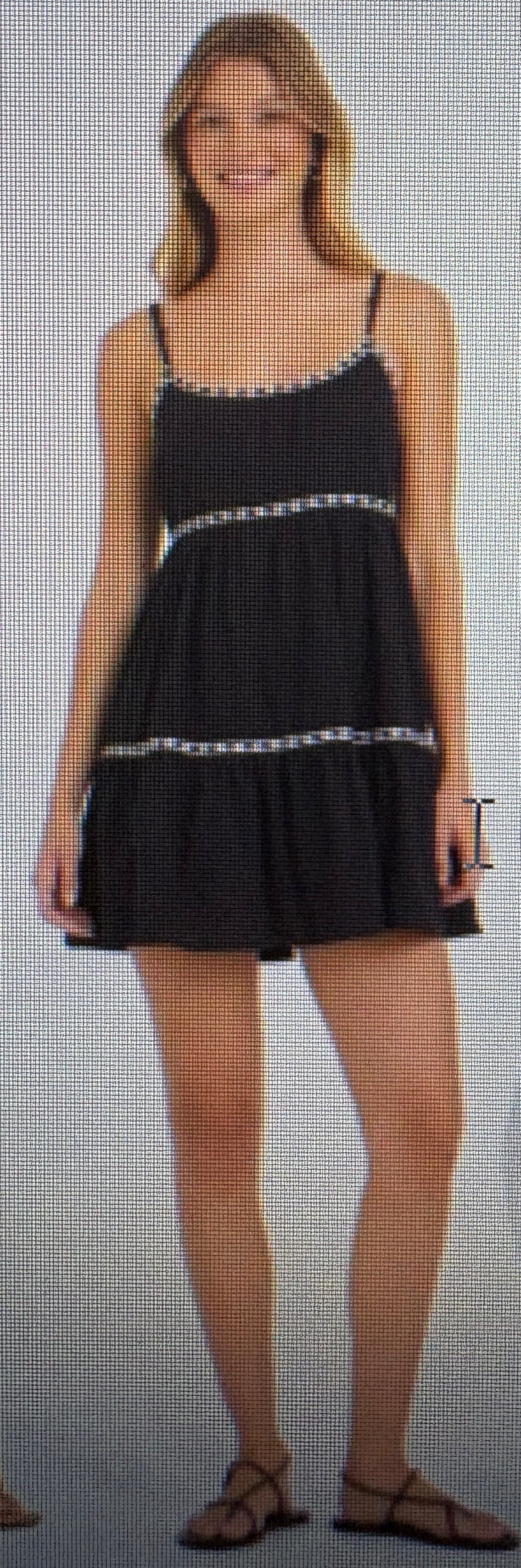 Textured contrast trim dress