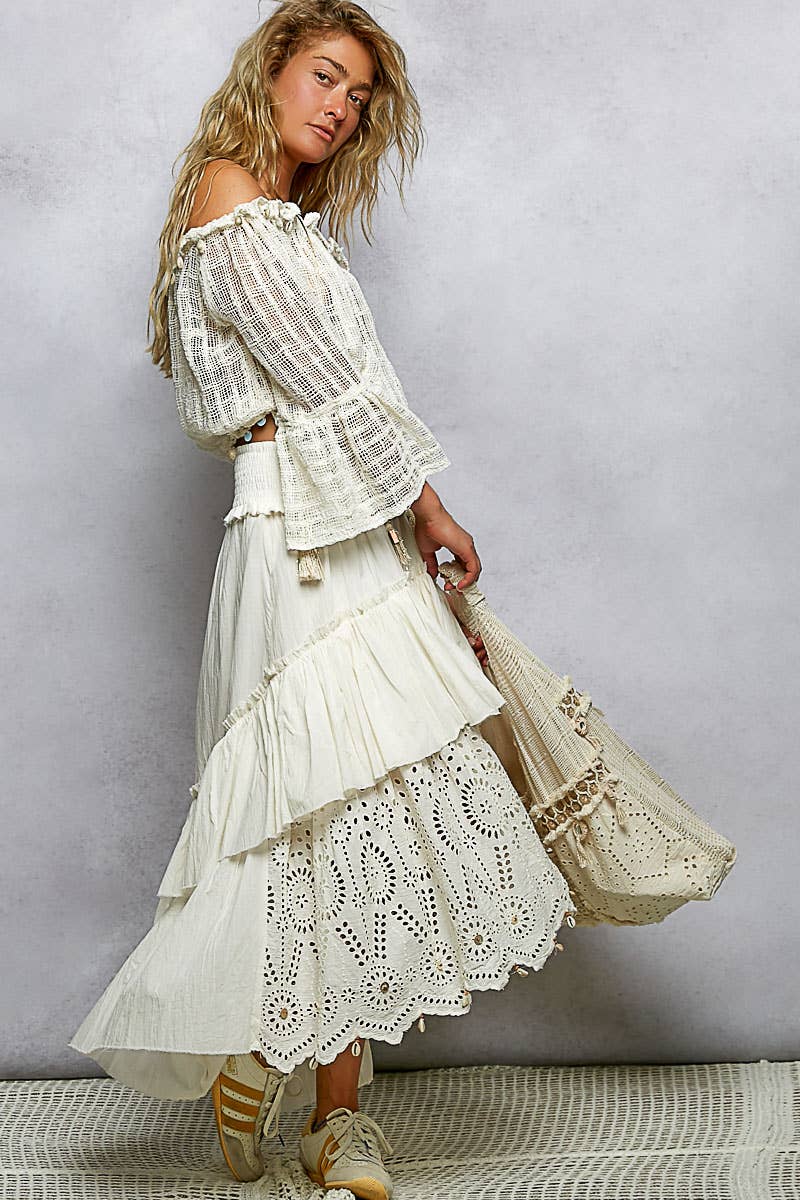 Lace Patched Hobo Bag