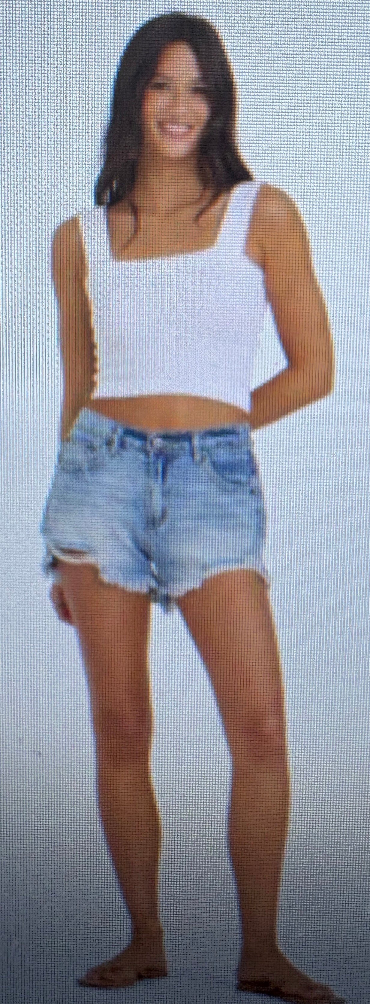 Crinkle square tank white