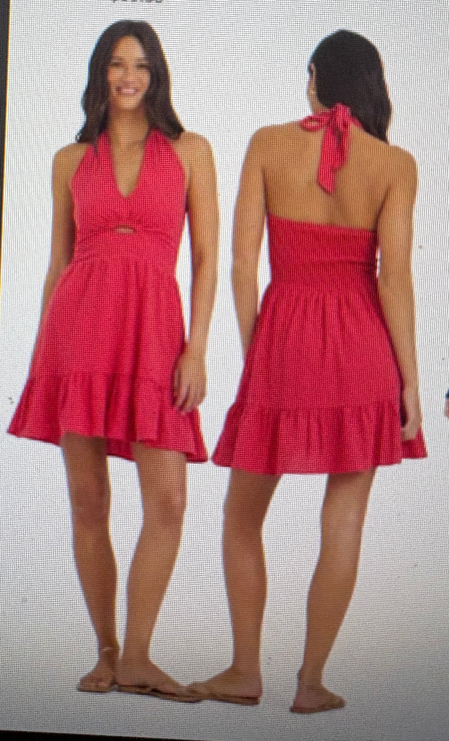 Halter mini dress Red