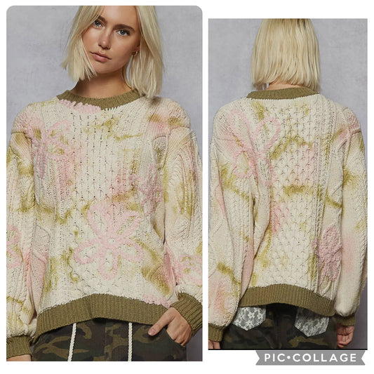 Embroidered floral sweater