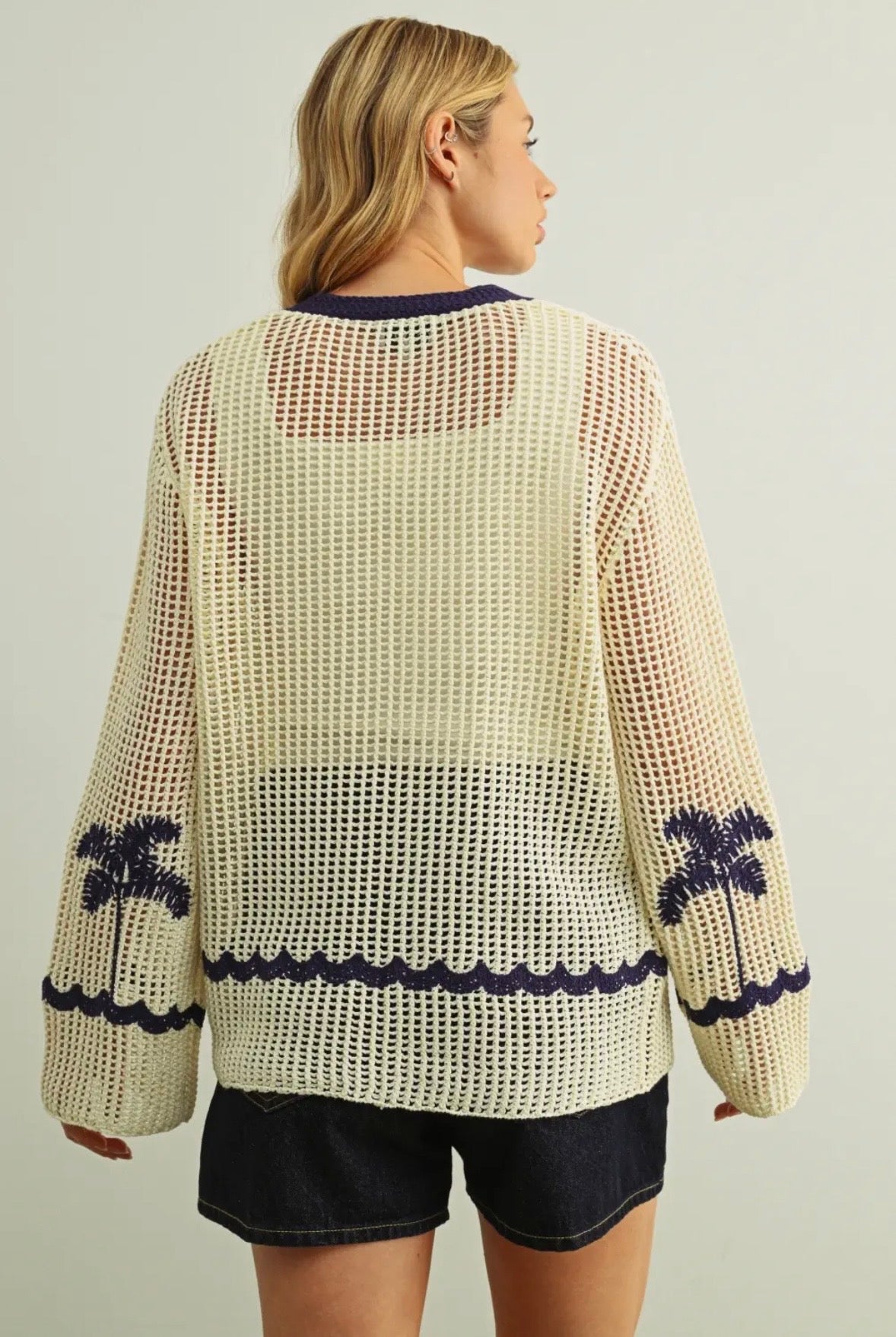 Palm Tree and Waves Cardigan