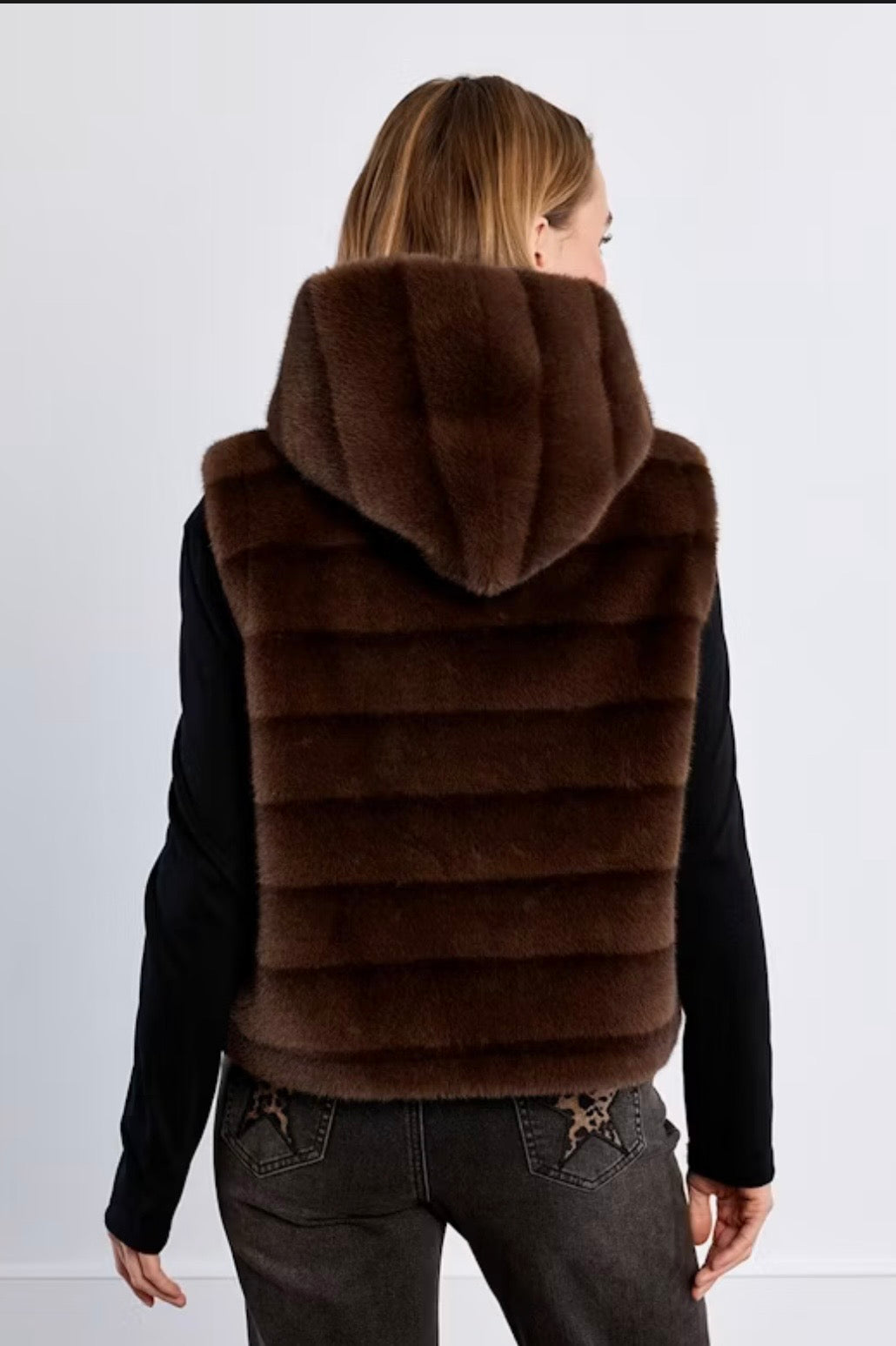 Furry layers Hoodie Zipup Vest