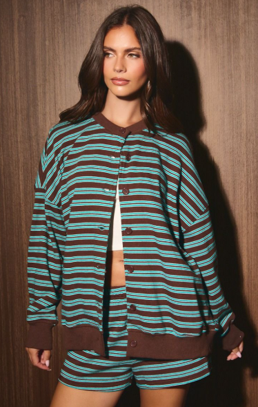 Striped Teal choco cardigan