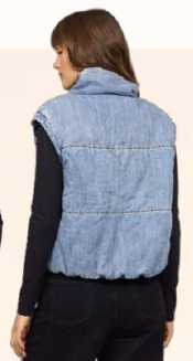 Denim Tencel Puffer Vest