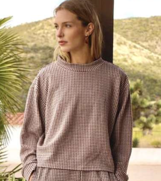 Cloud Mockneck Houndstooth