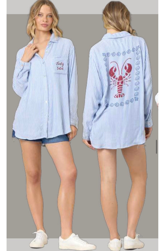Lucky Catch Striped Buttondown Shirt