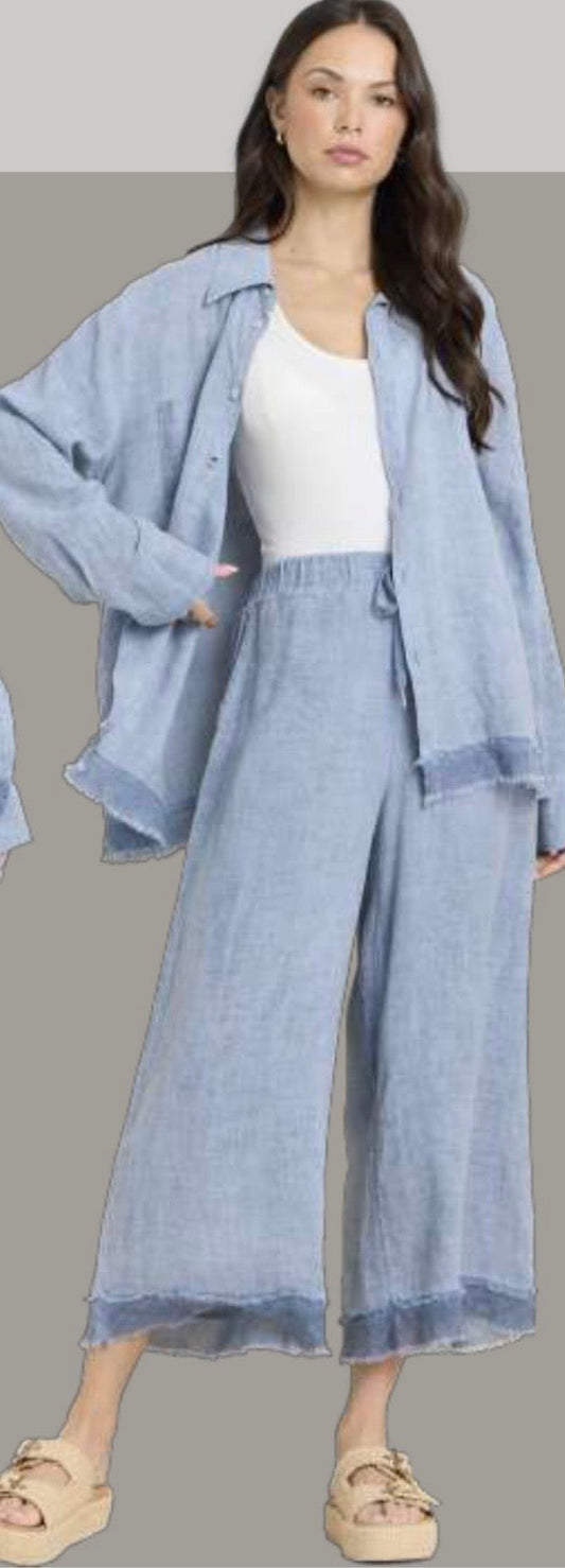 Denim Tencil wide leg pants