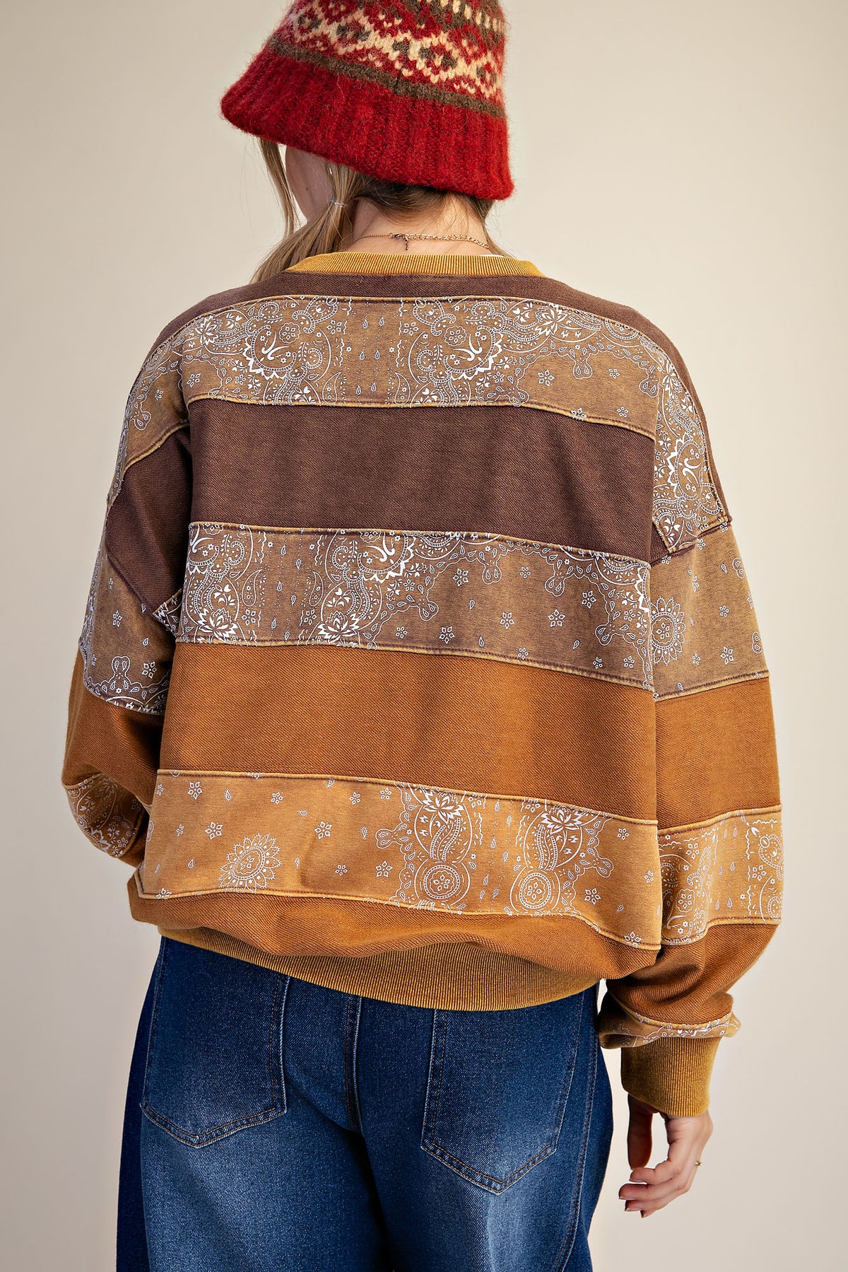 Bandana print pullover