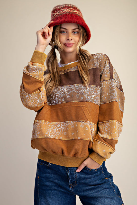 Bandana print pullover