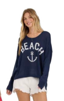 Navy Jacquard Anchor Sweater