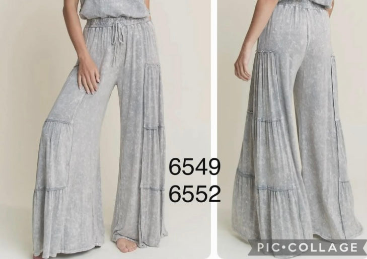 Vintage Wash Tiered Pants