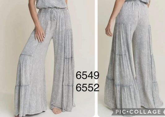 Vintage Wash Tiered Pants