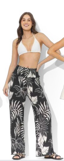 Rouched beach pants bk/wh