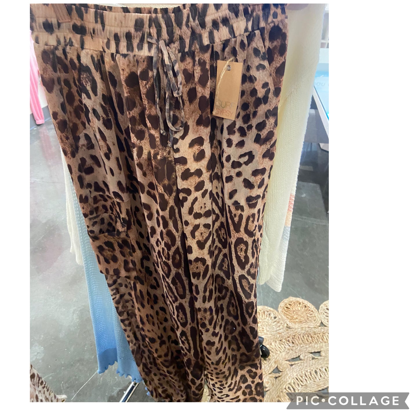 Leopard beach pants