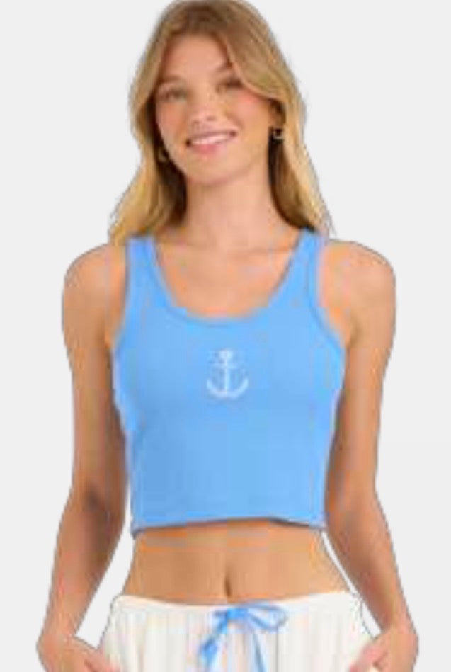 vh anchor embroidered tank