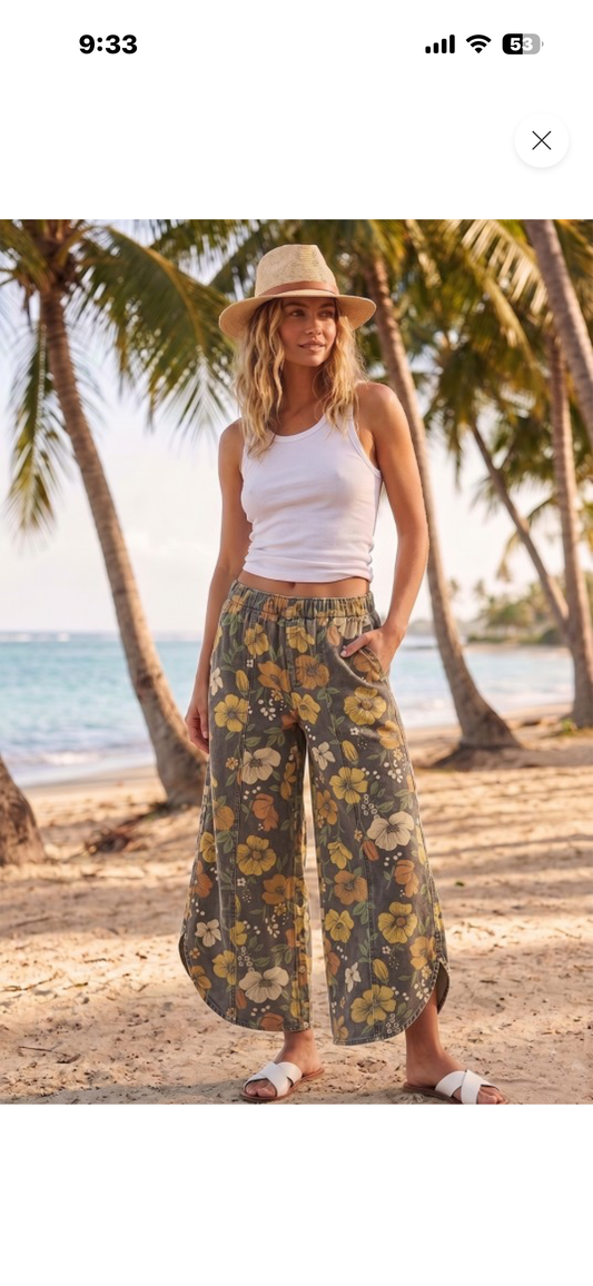 Tulip washed denim pants Bloom