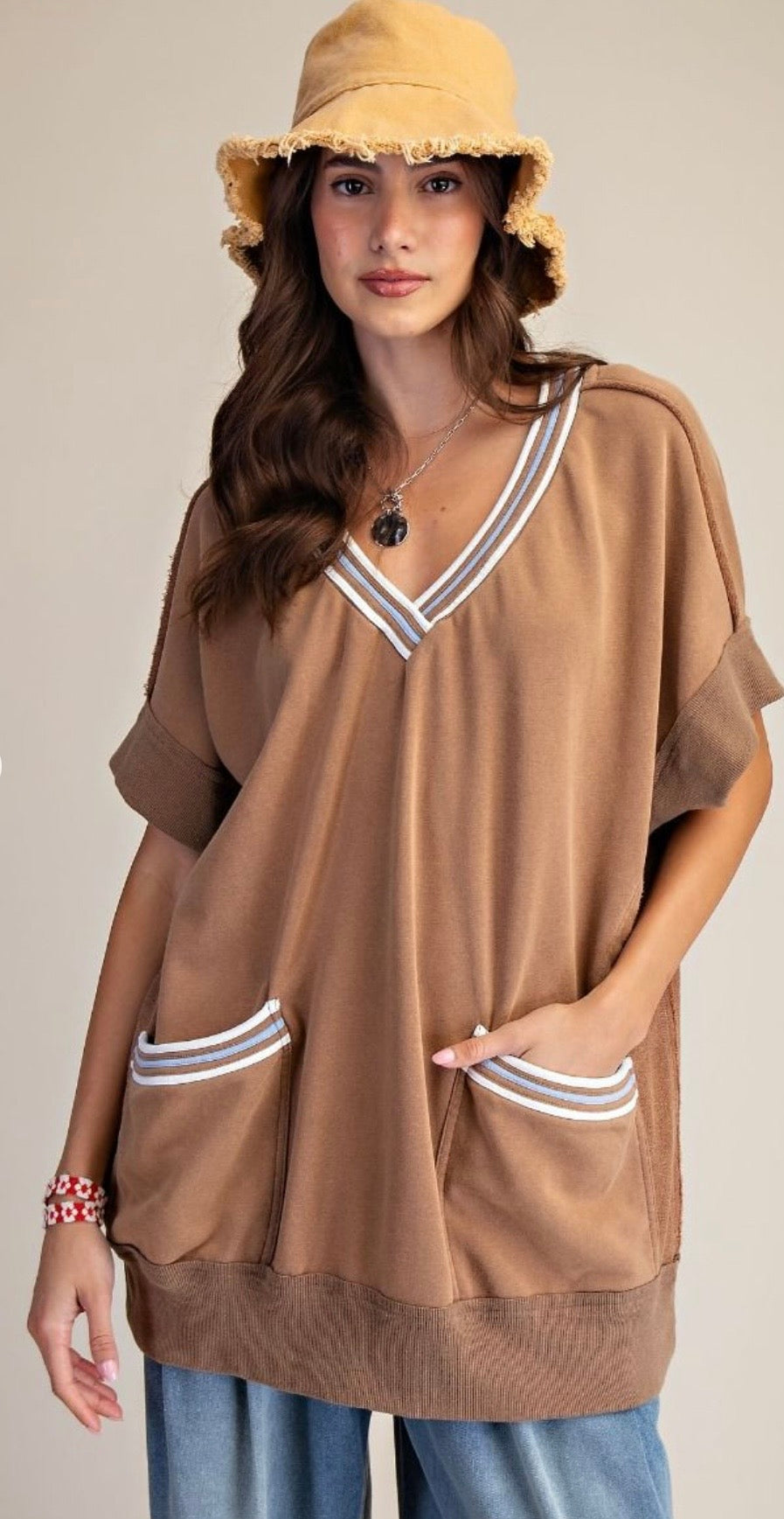 WASHED TERRY OVERSIZE PULLOVER