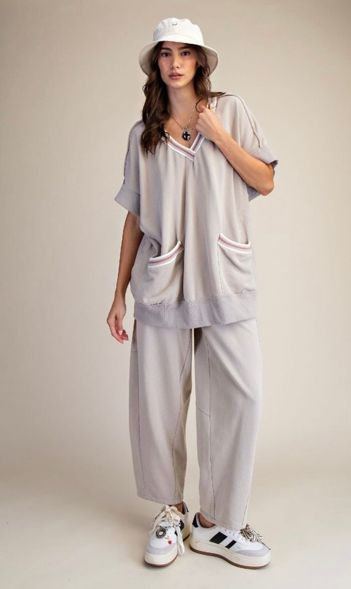 WASHED TERRY OVERSIZE PULLOVER