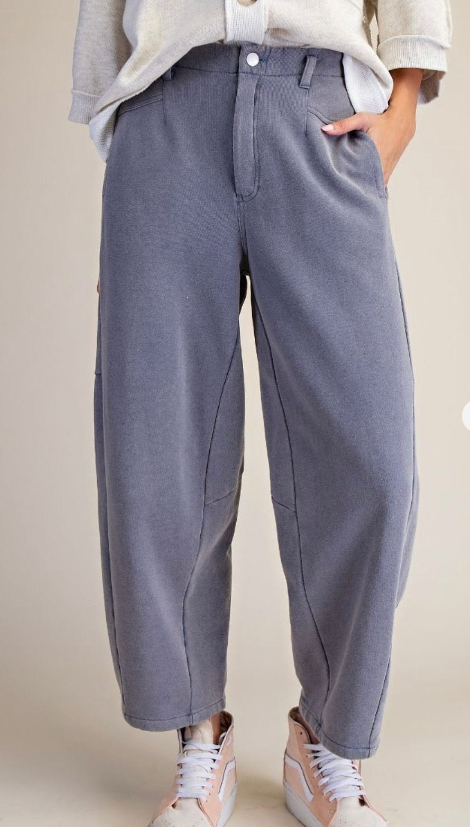 MINERAL WASHED TERRY KNIT PANTS