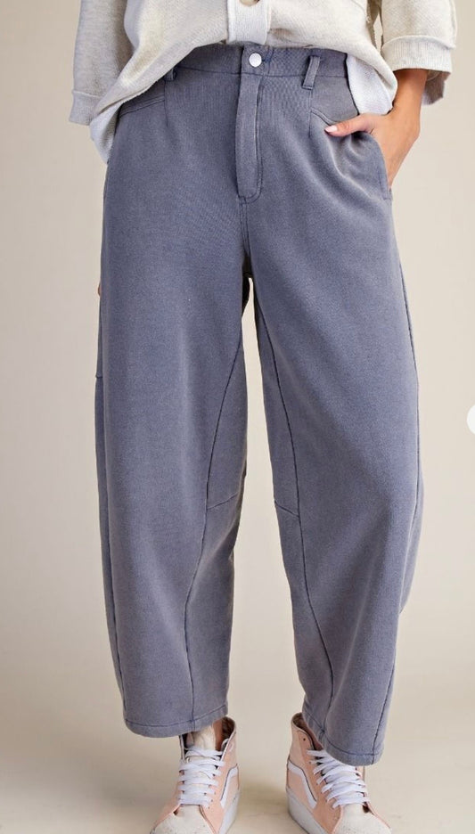 MINERAL WASHED TERRY KNIT PANTS