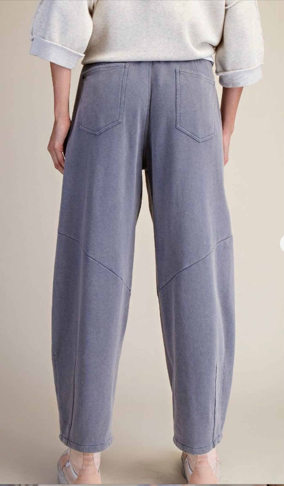 MINERAL WASHED TERRY KNIT PANTS