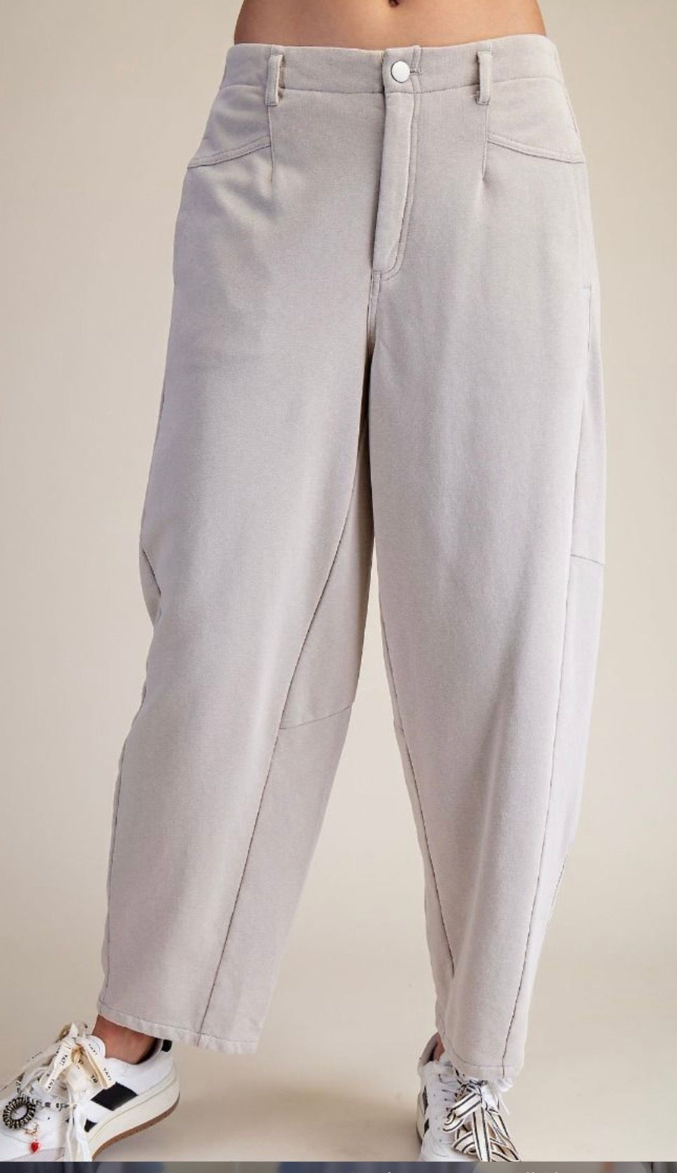 MINERAL WASHED TERRY KNIT PANTS