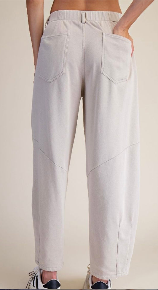 MINERAL WASHED TERRY KNIT PANTS