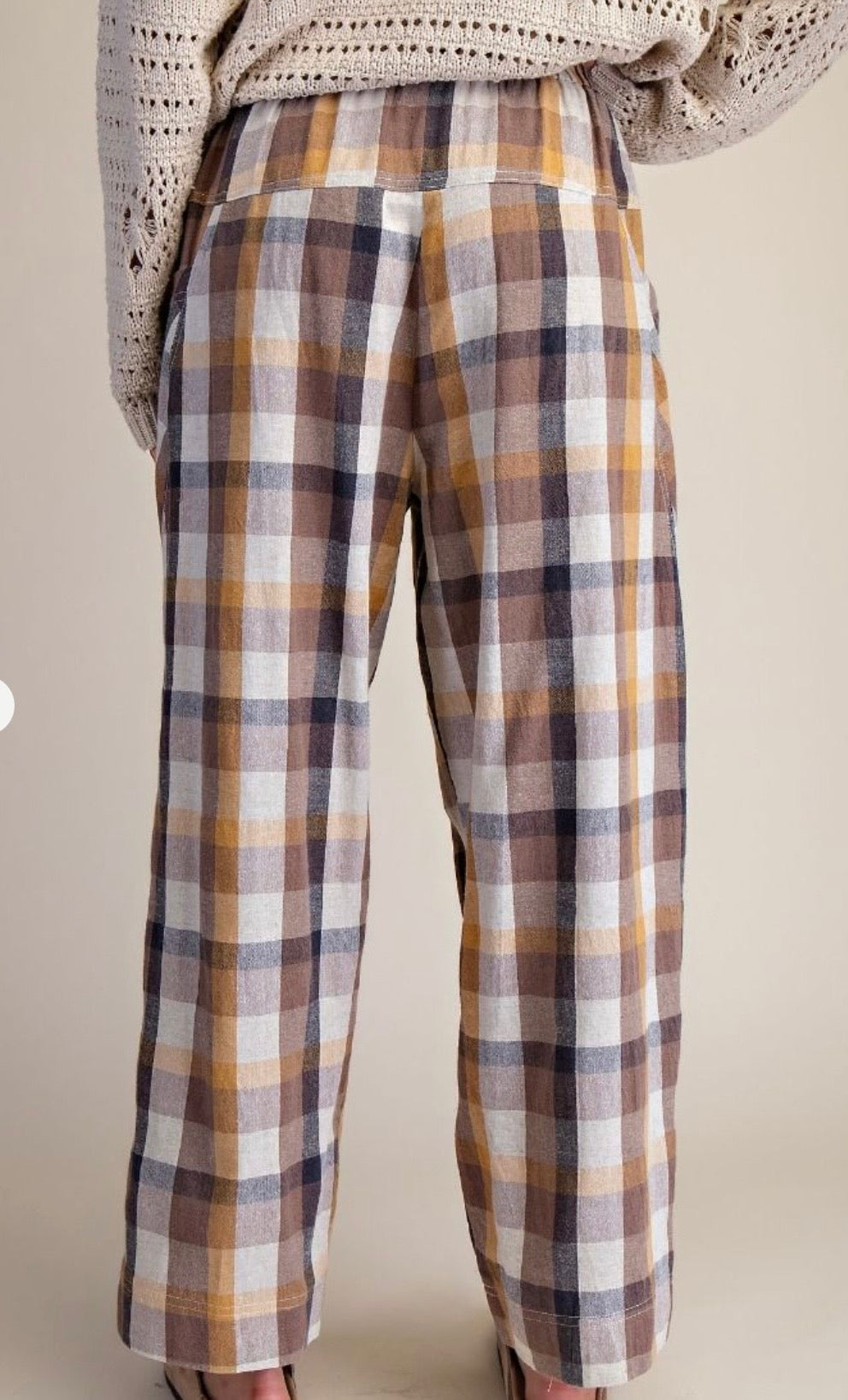 PLAID LINEN PANTS