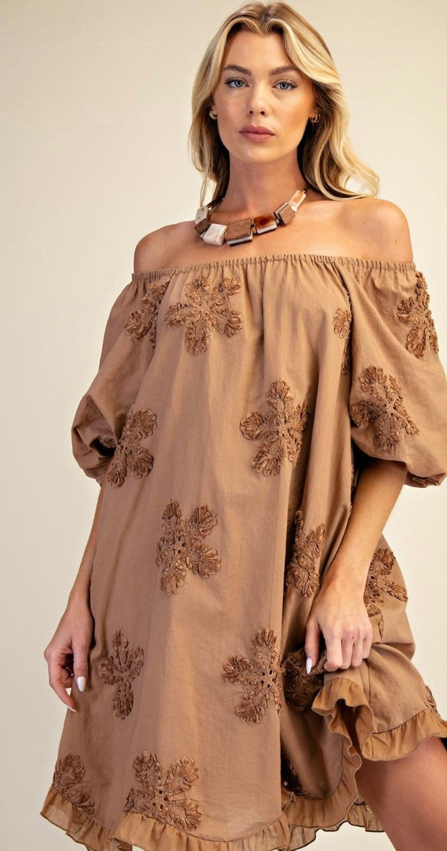 EMBROIDERY DETAILINING COTTON DRESS