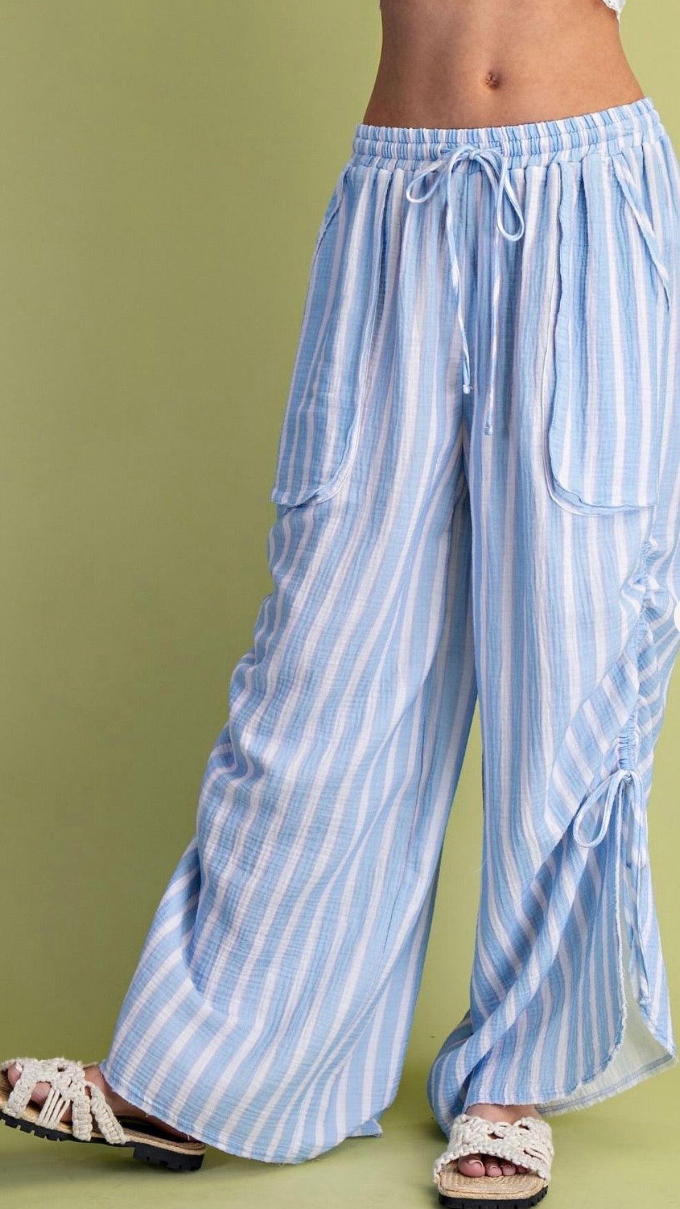 PRINTED COTTON GAUZE PANTS