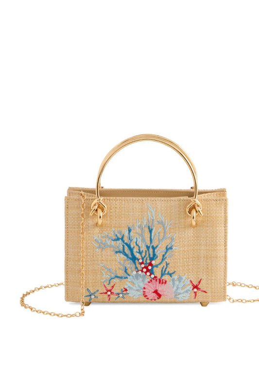 Embroidered mini marine handbag