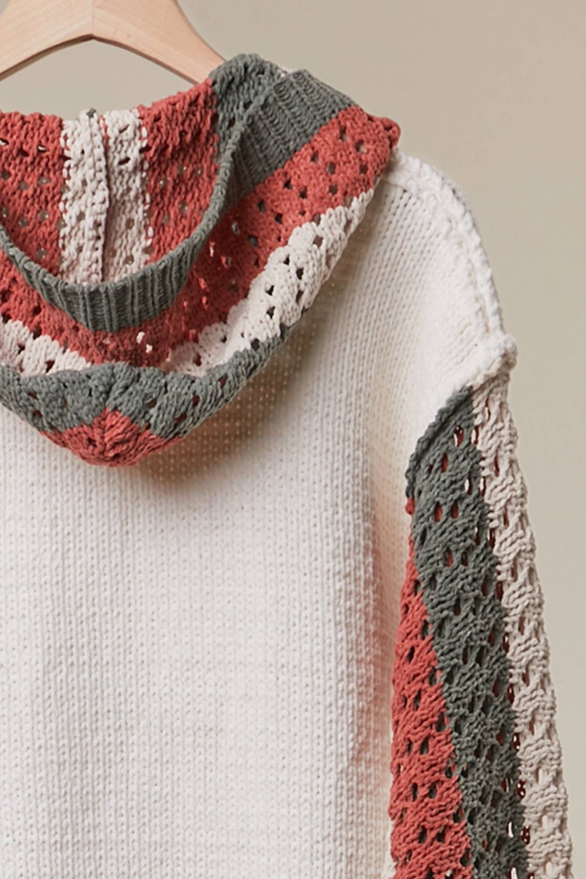 Cardigan with Contrast Sleeves Sweater