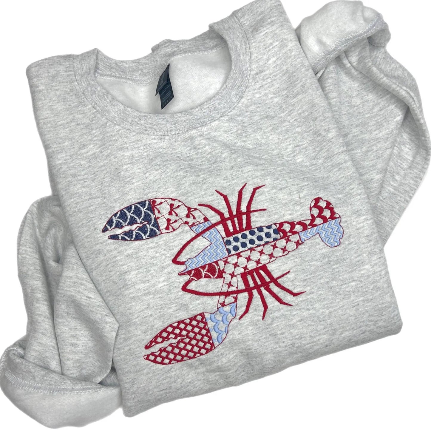 Lobster Patchwork Embroidered Sweatshirt