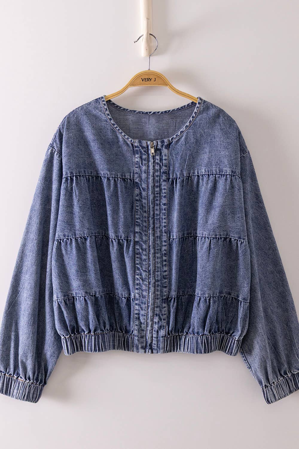 PLUS Tiered Layers Denim Jacket