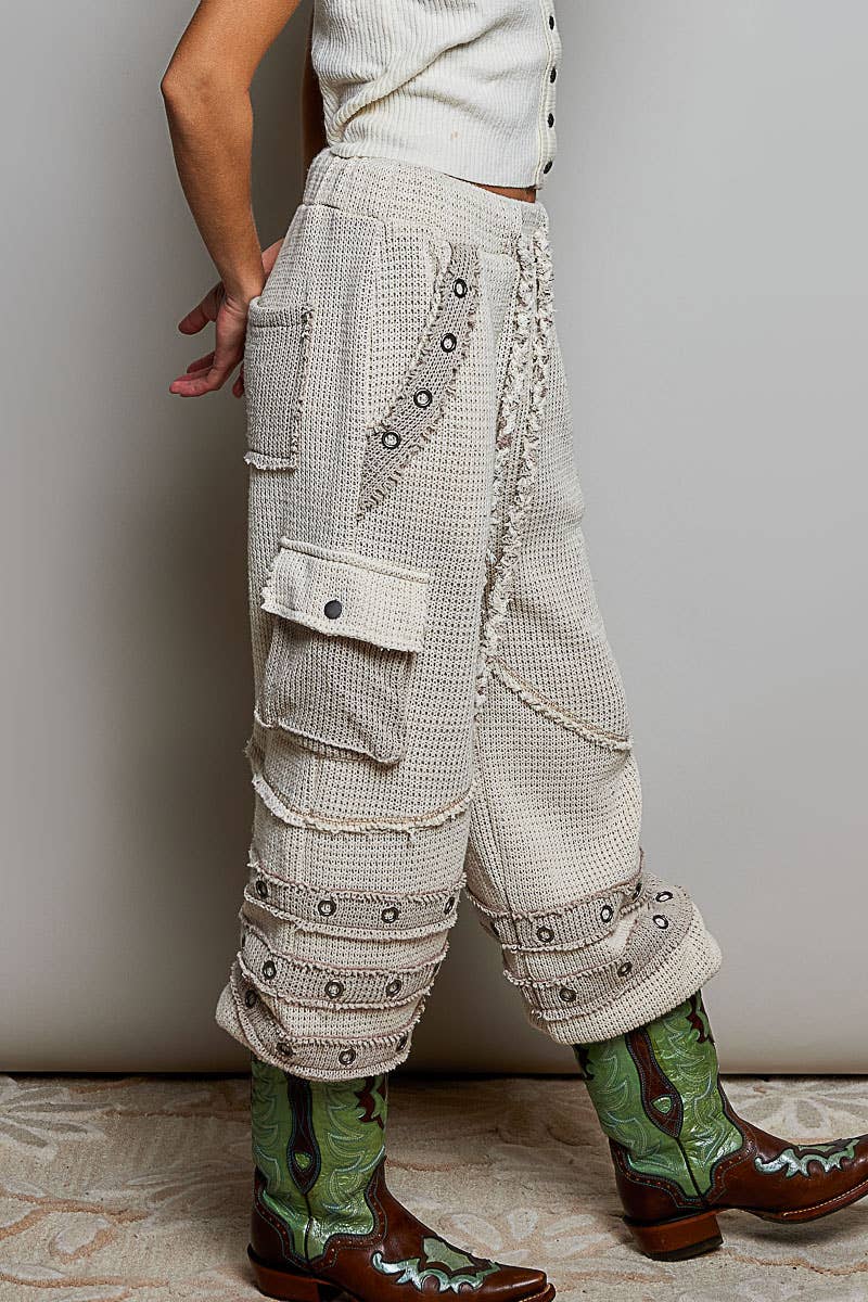 Stud Stitch High Rise Jogger Pants