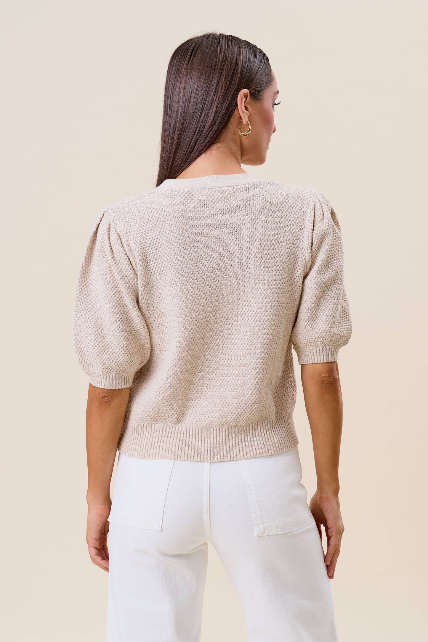 Starfish button short sleeve cardigan